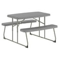 thumbnail image 2 of BizChair Easy-Fold Gray Folding Plastic Kids Outdoor Picnic Table and Benches - Commercial Grade - Seating for 4 Kids, 2 of 17