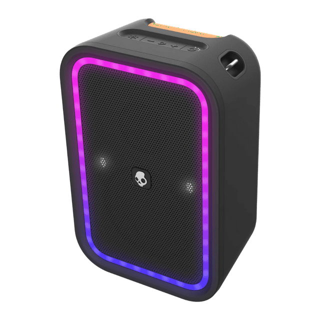 Enceinte Portable Bluetooth Sans Fil Skullcandy Stomp – Étanche, avec Sortie USB pour Recharge et Éclairage LED, Noire