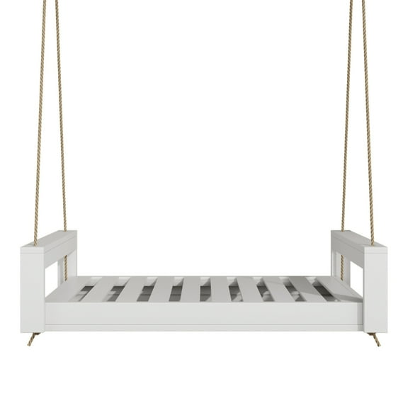 Amish Casual The Lancaster Amish Crafted Porch Swing Bed, Made in The USA from Kiln Dried Pine (White Paint, 4 Foot)