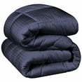 thumbnail image 2 of Superior Striped Down Alternative Comforter, King, Navy Blue, 2 of 12