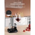 thumbnail image 6 of Electric Wine Opener, Cordless Automatic Electric Wine Bottle Opener with Charging Base, Vacuum Freshener with 2 Stoppers, Foil Cutter,Wine Pourer,Adaptor, 6 of 6