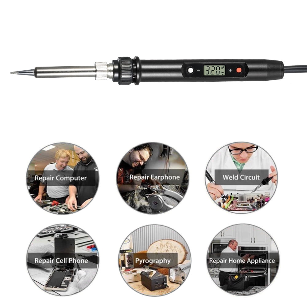 Soldering Iron Kit 80W Adjustable Temperature Welding LCD Electric Soldering New