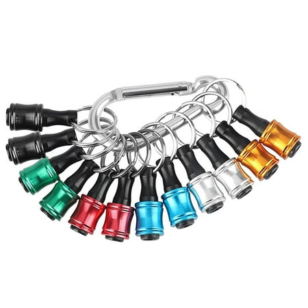 

12PCS 1/4Inch Hex Screwdriver Bits Holder Extension Bar Keychain Screw Adapter Drill Bits Holder (6 Colors)