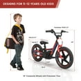 thumbnail image 2 of Lightweight Electric Dirt Bike for Kids, 340W Racing Grade Motorcycle for Ages 5-12, Detachable Battery, Safe Speeds up to 10 mph, 16 inch Tires, Red, 2 of 6