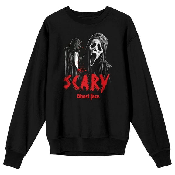 Ghostface Scary Mask Men's Black Crew Neck Sweatshirt-3XL