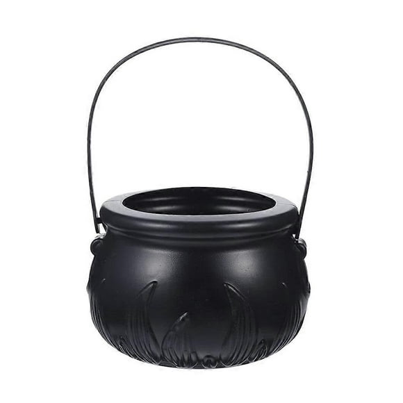 Halloween Cauldron Cast Black Cauldron Kettle Candy Bowl Iron Witch Wizard Cauldron Pot With Lid And Handle Decoration