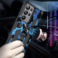 thumbnail image 4 of Slim Fit Phone Case for Samsung Galaxy S23 Ultra (Not fit S23),Army Camouflage Case with Military Grade Anti-Drop Protection and Built-in Kickstand Cover for Galaxy S23 Ultra,MC Dark Blue, 4 of 12