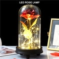 thumbnail image 2 of Base De Madera De Cúpula De Cristal De Rosa Roja Para Regalos De San Valentín Lámparas De Rosa Led Navidad Cateissary HA020621-00, 2 of 7
