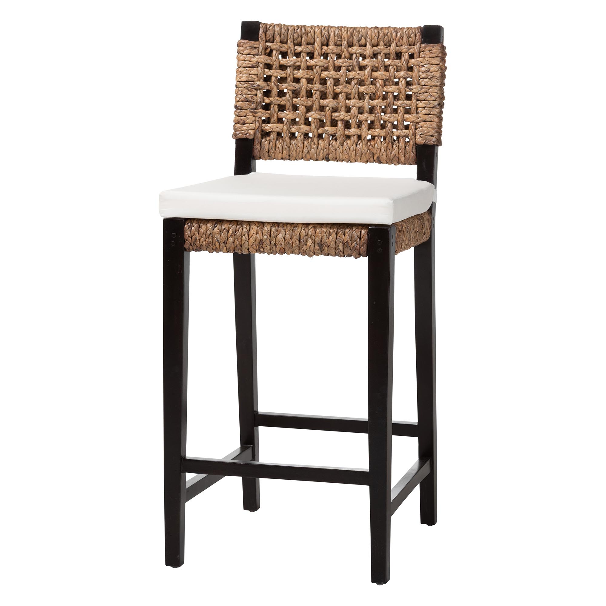 bali & pari Alise Boho Bar Stool, Bar Height, Seat Height of 27", Dark Brown