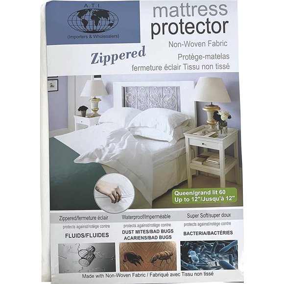 Zippered Mattress Protecor with Non-Woven Fabric (Queen(60X80+12))