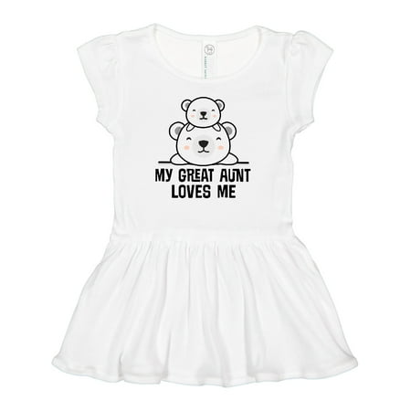 

Inktastic My Great Aunt Loves Me Polar Bear Gift Baby Girl Dress