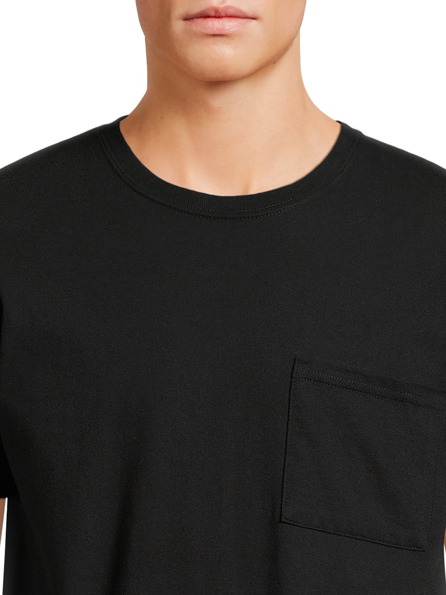 Athletic Works Men's and Big Men's Cotton Pocket Tee, Sizes XS-5XL