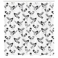 thumbnail image 3 of Ambesonne Black and White Shower Curtain, Curious Bird Motifs, 69"Wx75"L, Black White, 3 of 3