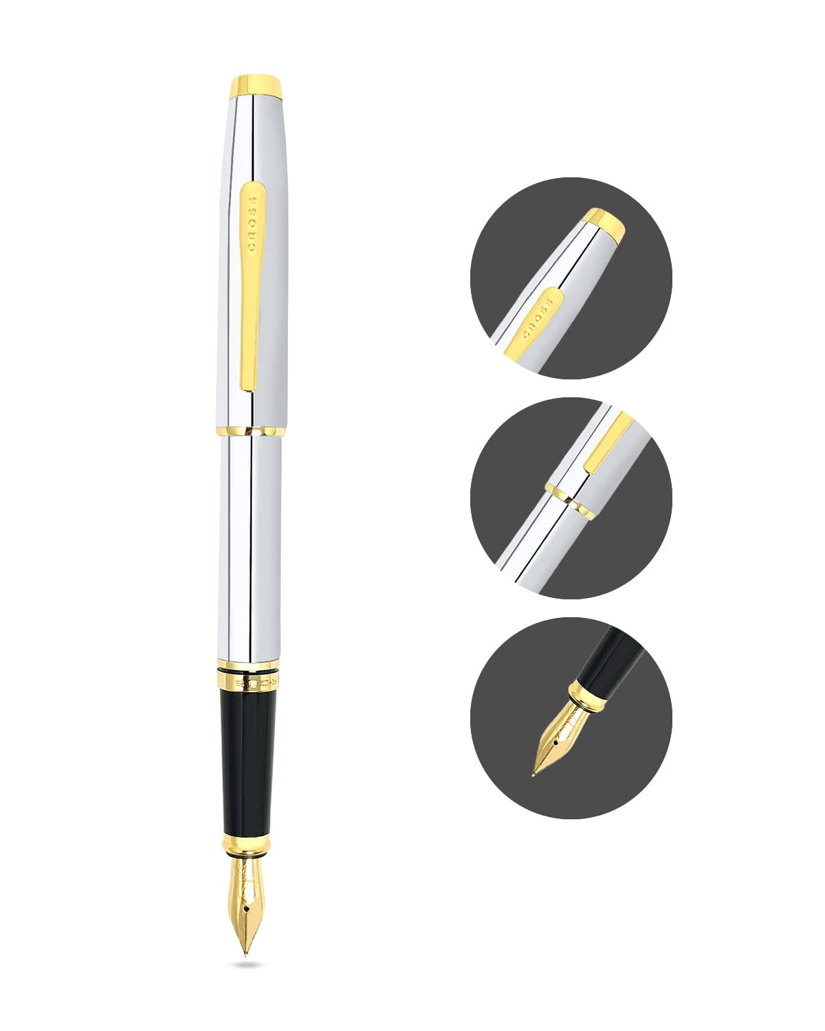 Cross Coventry Polished Chrome with Gold-Tone Fine Nib Fountain Pen