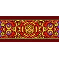 thumbnail image 2 of IBA Indianbeautifulart Rayures Rouges et Mandala Lacets Décoratifs en Tissu pour Artisanat Tissu en Velours Imprimé Bordure de Couture Ruban Bordure 9 Yards 3 Pouces, 2 of 2