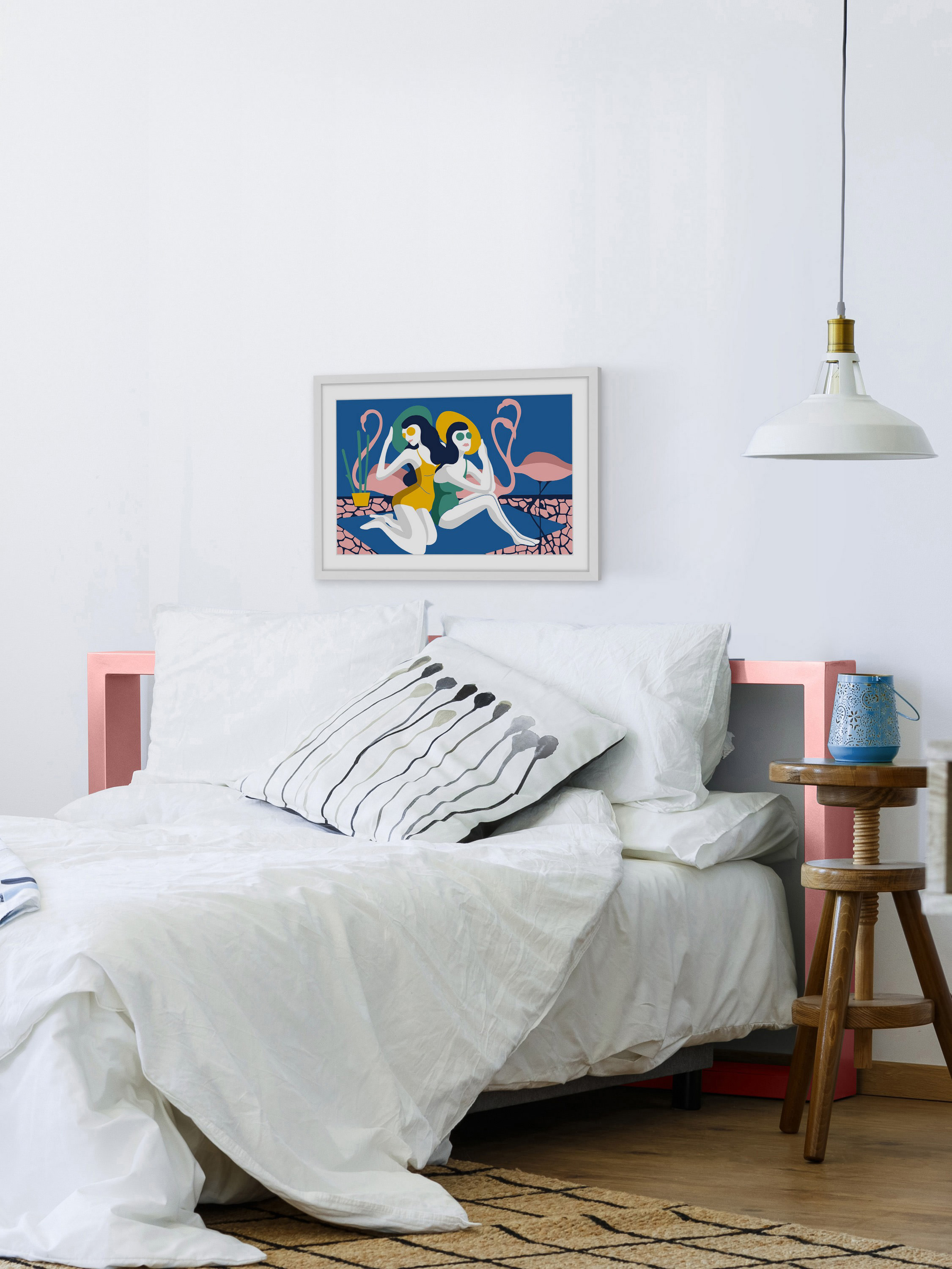 Girls Chilling Out Framed Painting Print