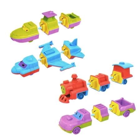 New Construction Air - Creative Magnetic Construction Fun for Air Sea Land Vehicles (4PCS) with Music and Light