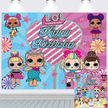 LOL Doll GirlBackdrop Banner Party Supplies Poster Movie Theme Background for Photography Kids Birthday Decorations