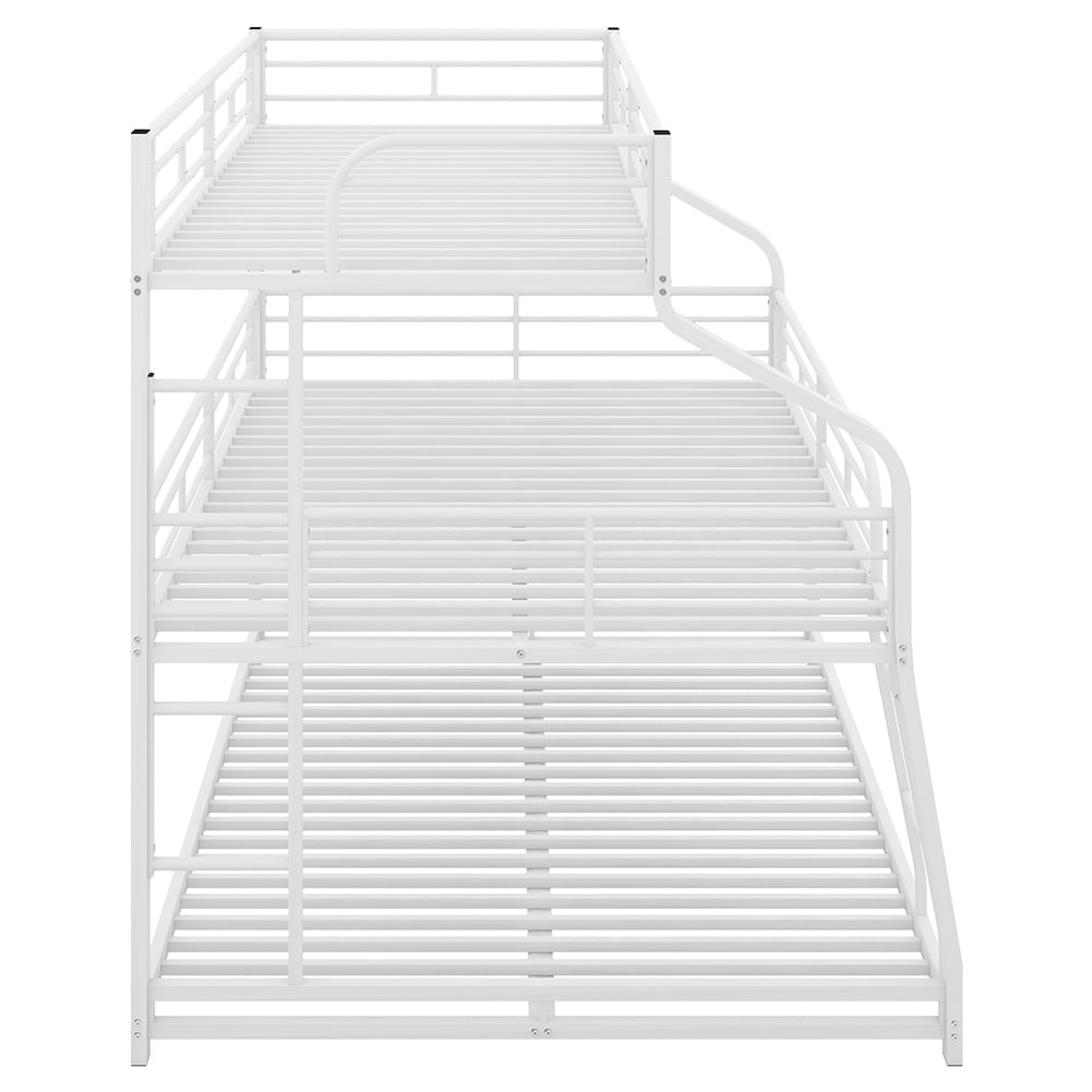 Kadyn Triple Bunk Bed, Metal Bunk Bed, Twin/Full/Queen, White