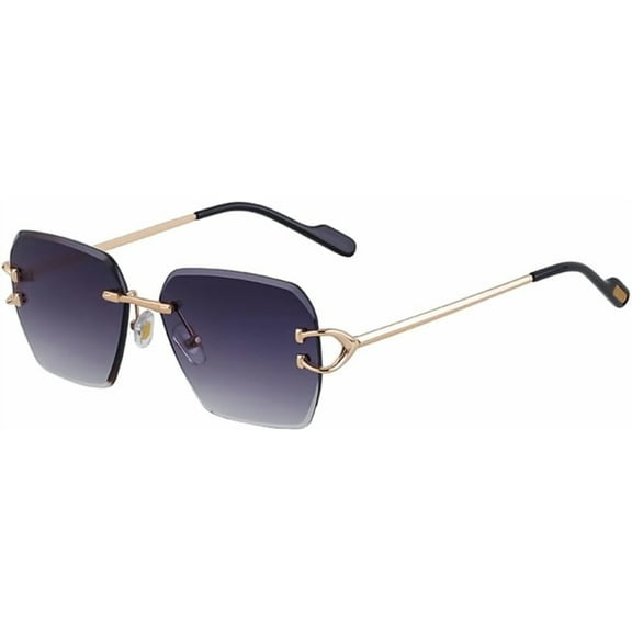 Oversized Rimless Sunglasses Women Men Vintage Metal Frame Frameless Sun Glasses For Male Eyewear