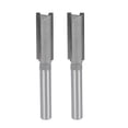 thumbnail image 1 of Fresa 1/4 Vástago 3/8" Diámetro de Corte 2 Flutas Rectas Carburo para Carpintería y Fresado Herramienta 2pcs, 1 of 3