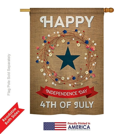 Breeze Decor H111068-BO Independence Day Americana Fourth of July Impressions Decorative Vertical 28" x 40" Double Sided House Flag