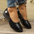 thumbnail image 2 of Chaussures Compensées pour Femmes à Bout Rond, Confortables, à Enfiler, en Cuir, Décontractées, Antidérapantes, Plates, 39, 2 of 8