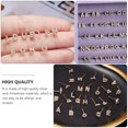 thumbnail image 2 of 1 par de pendientes con letras geométricas y diamantes de imitación, versátiles, joyas para mujer, 2 of 7