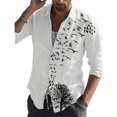 thumbnail image 1 of Nueva camisa con cuello de hoja con estampado 3D para hombre con botones de bolsillo de moda, camisa hawaiana para fiesta al aire libre, ropa de talla grande, 1 of 6