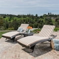 thumbnail image 2 of Noble House Salem 3-PC Patio Wicker Lounge Set Multi-Brown/White Stripes Cushion, 2 of 8