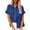 Blue 1, variant on WTXUE Button-Up Shirts Short Sleeve, Notch Neck Shirts for WomenButton Down Cropped Shirts Crop Solid Lapel Blouse Shirt Wit Cotton Solid | Workwear for Women S