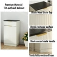 thumbnail image 6 of YIYADO Tilt Trash Can Cabinet 10 Gallon, Wood Kitchen Trash Can Cabinet with Hidden Drawer, Laundry Living Room Trash Recycling Trash Can Storage, White, 6 of 6