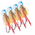 thumbnail image 4 of 4 Uds 65g cebos artificiales de pesca faldas de silicona señuelos con anzuelo accesorio de pesca azul + cabeza naranja, 4 of 5