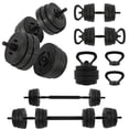 thumbnail image 1 of Fitvids 4 in 1 Adjustable Dumbbell Set, 60lbs Free Weights Set with Connector, Black, 1 of 12