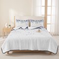 thumbnail image 3 of King Quilt Set 96''x106'', Purple Botanical Lightweight Summer Bedspread Coverlet Set with 2 Pillow Shams, Spring Weeping Eucalyptus Leaves Breathable All Season Quilt Bedding for Bedroom/Guest Room, 3 of 9