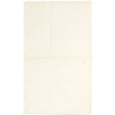 Cream Wool Rug 2' X 4' Modern Dhurrie Scandinavian Solid Small Carpet