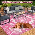 thumbnail image 2 of Alfombra de exterior Ilead, 244 x 305 cm, impermeable y reversible, rosa, 2 of 8
