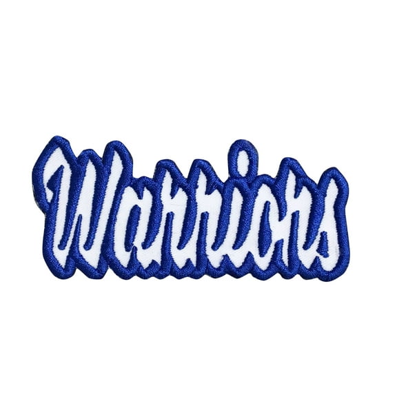 Warriors - White/Royal Blue - Team Mascot - Words/Names - Iron on Applique/Embroidered Patch