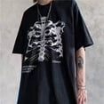 thumbnail image 3 of Camiseta blanca 2XL hip-hop de hueso suelto verano luto oscuro calle alta calavera de manga corta hombres y mujeres de moda, 3 of 8