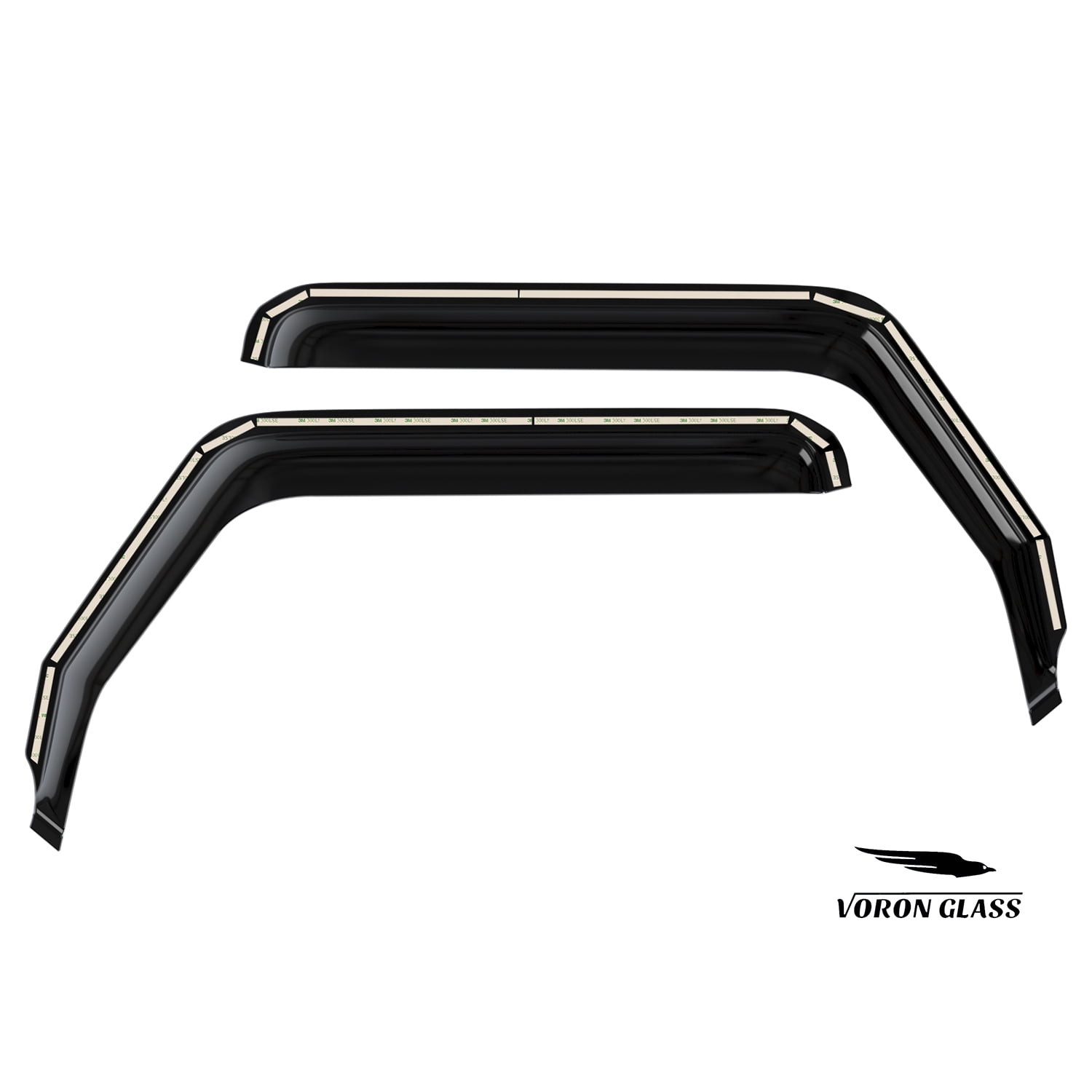 Voron Glass In-Channel Extra Durable Rain Guards for Jeep Wrangler JL 2018-2025/Jeep Gladiator 2020-2025, Window Deflectors, Vent Window Visors, 2 Pieces - 200263