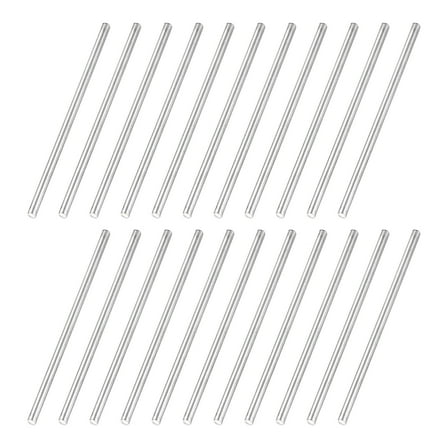 Uxcell 22 Pcs 304 Stainless Steel Round Rod, 1/16"(2mm) Diameter, 2"(50mm) Length Metal Solid Shaft Rods, Steel Stick Lathe Bar Stock for Crafts DIY Models Plane Ship Cars