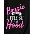 thumbnail image 4 of Plus Size Women's Relaxed Fit Casual Tee, "Bougie With A Little Bit Of Hood" Colorful Letter Print, Short Sleeve, Fashionable Oversized Ladies' Sporty T-Shirt Tee For Adult, Men, Women, Teen, Teenage, 4 of 7