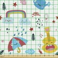 thumbnail image 2 of Cartoon Upholstery Fabric by the Yard, Colorful Fun Elements in a Hand Drawn Like Layout Fantasy World Graphics, Decorative Fabric for DIY and Home Accents, Ivory and Multicolor by Ambesonne, 2 of 5