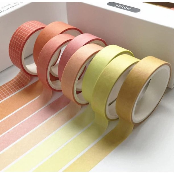 8 rollos de cinta de papel decorativa suave para manualidades y embalaje de regalo (roja)