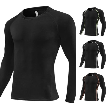 CUZIBR Boys Kids Shirt Long Sleeve Workout Slim Fit Solid Color Tight Top Basketball Football Training Warm Base Layer Fitness Athletic Round Neck Lightweight Summer Fall Clothes 5-6 Years