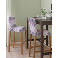 thumbnail image 2 of Purple Boho Flowers Bar Stool Covers Set of 4, Modern Luxurious Geometric Floral Stretch Washable Bar Chair Covers with Backs, Removable Pub Counter Height Chair Cover for Kitchen Dining Room Cafe, 2 of 7