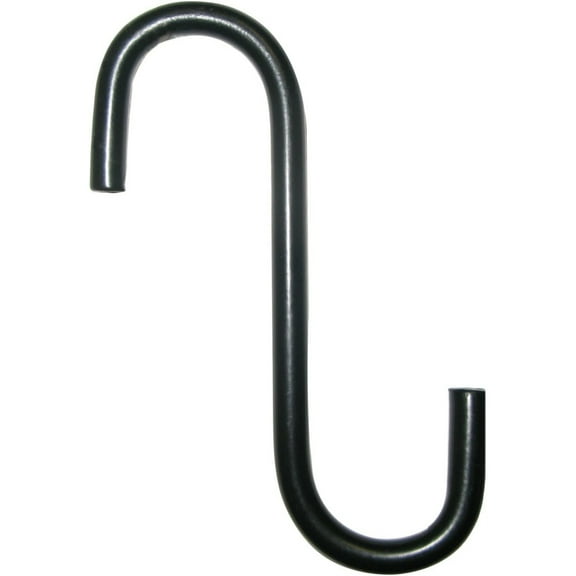 Hookery Powder Coated Metal Extension S Hook, Black, 4-Inch