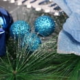 thumbnail image 2 of Christmas Wreath, 11.8 inch Winter Silver/Blue Xmas Wreath for Front Door with Bow Gift Ball Ornaments for Holiday Decoration Fireplace Xmas Decor, 2 of 5