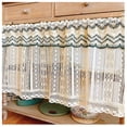 thumbnail image 1 of Cortinas cortas para ventanas de cocina, cortinas de red, cortinas de encaje, cortinas de media ventana para bistró, cortinas con cenefa de macramé para decoración de casas de campo, 1 of 6