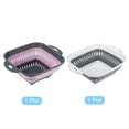 thumbnail image 4 of Unique Bargains Square Collapsible Silicone Colander with Handle Gray,Pink, 4 of 6